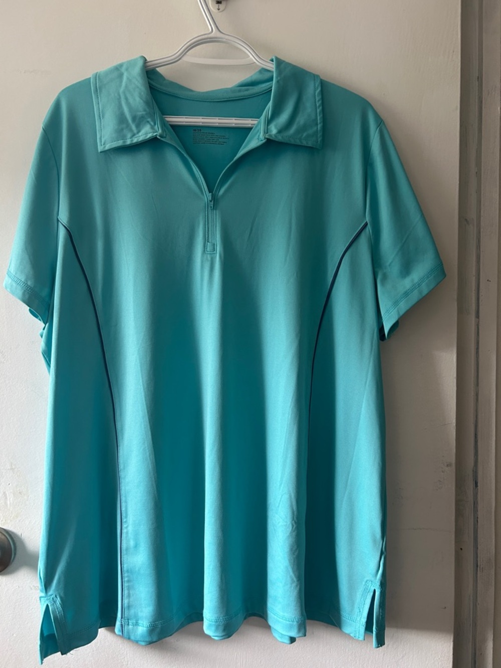 Livi Active Women's Short Sleeve Polo Tee in Aqua Blue